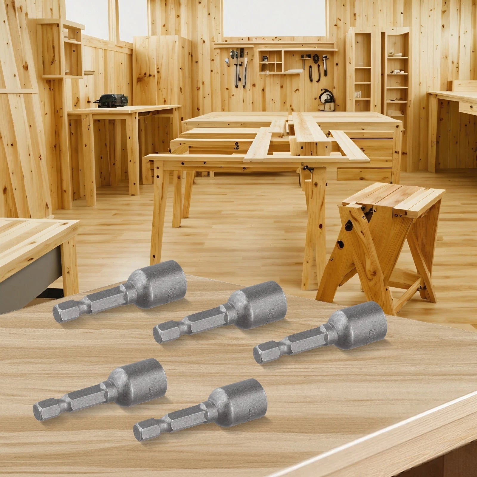 5PCS 14inch Hex Shank Magnetic Nut Driver Set for Electric Drill