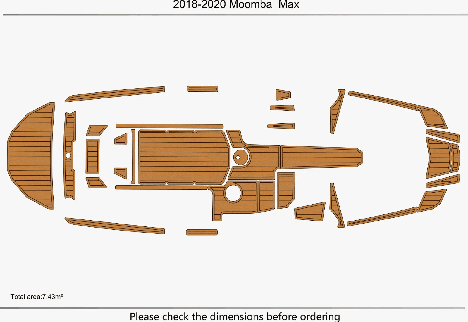 EVA Foam Teak Deck Flooring Mat for Moomba Max (2020)