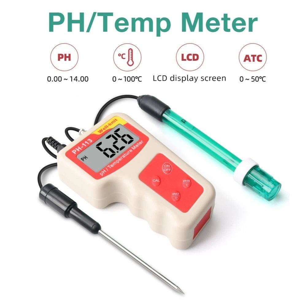 LCD pH Meter for Aquarium Fish Tank Water Testing (Auto Temp Compensation)