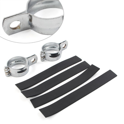 2Pcs Turn Signal Light Mount Bracket Holder for Motorcycle (Chrome)