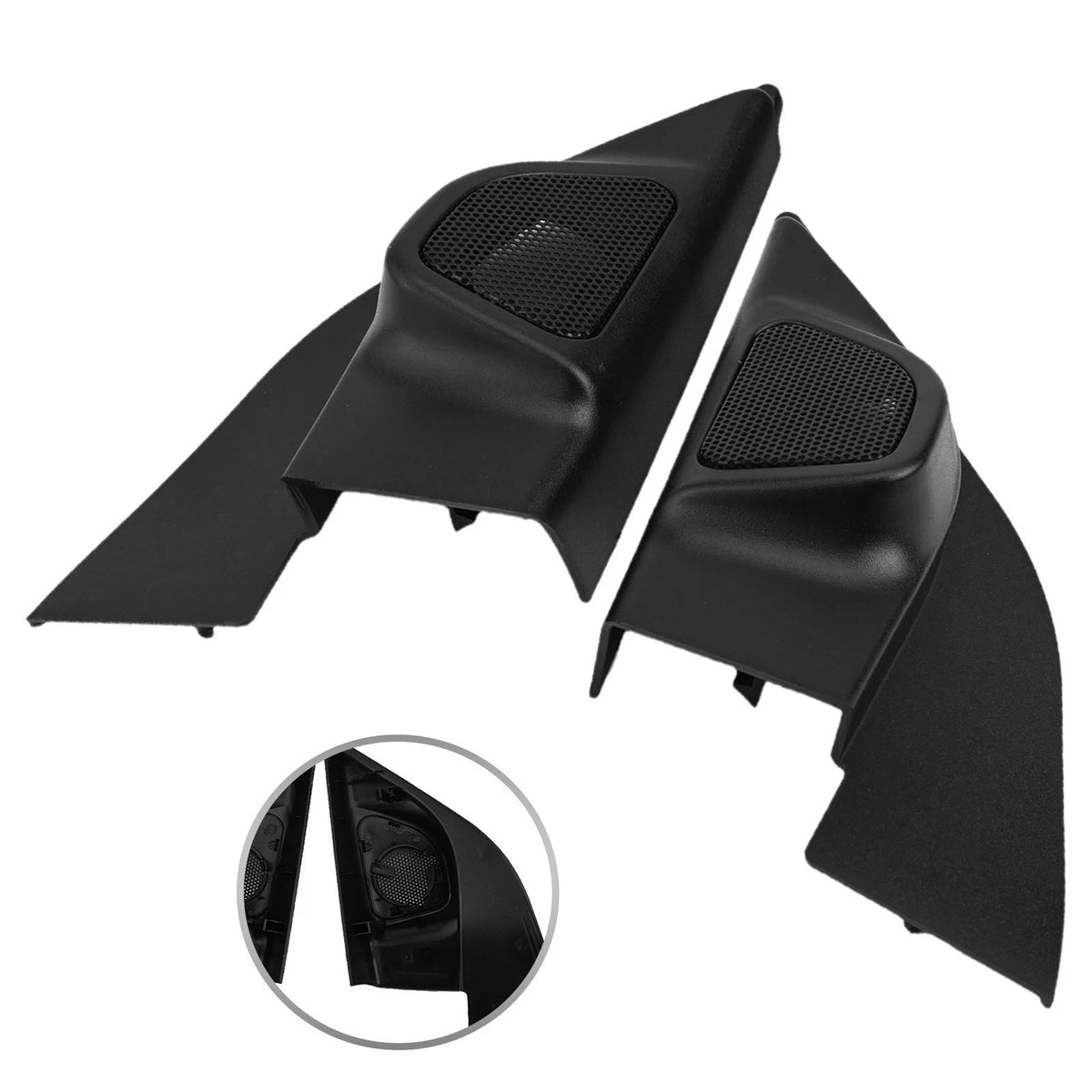 Black Car Speaker Cover Pair for Nissan Sunny (2010–2019)