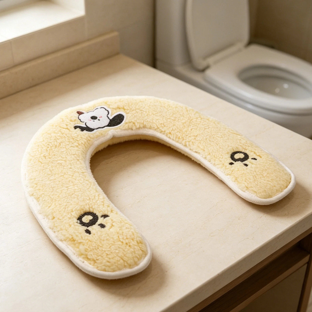 Soft Plush Thickened Toilet Seat Cover for Universal Fit (Washable)
