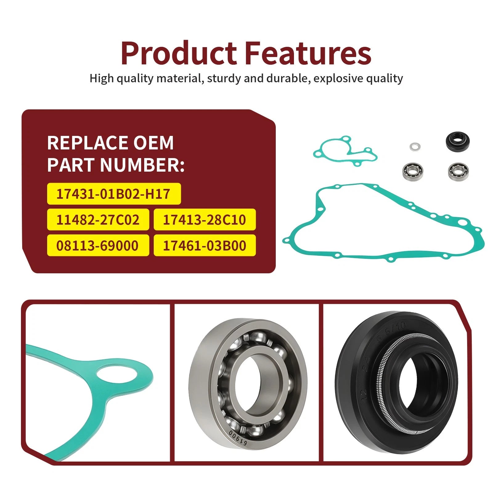 Water Pump Rebuild Kit for Suzuki RM125M (1989–1991) 11482-27C02