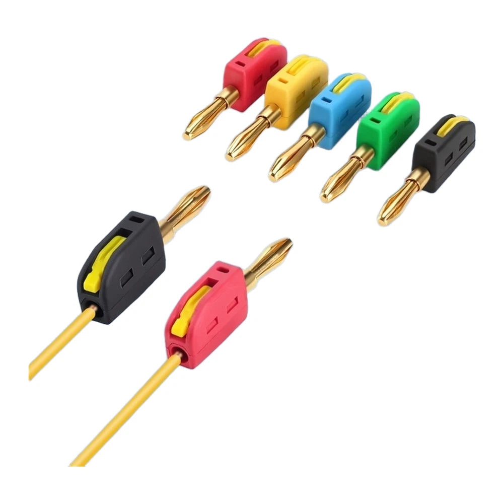 10pcs 4mm Gold Plated Quick Connect Speaker Connectors
