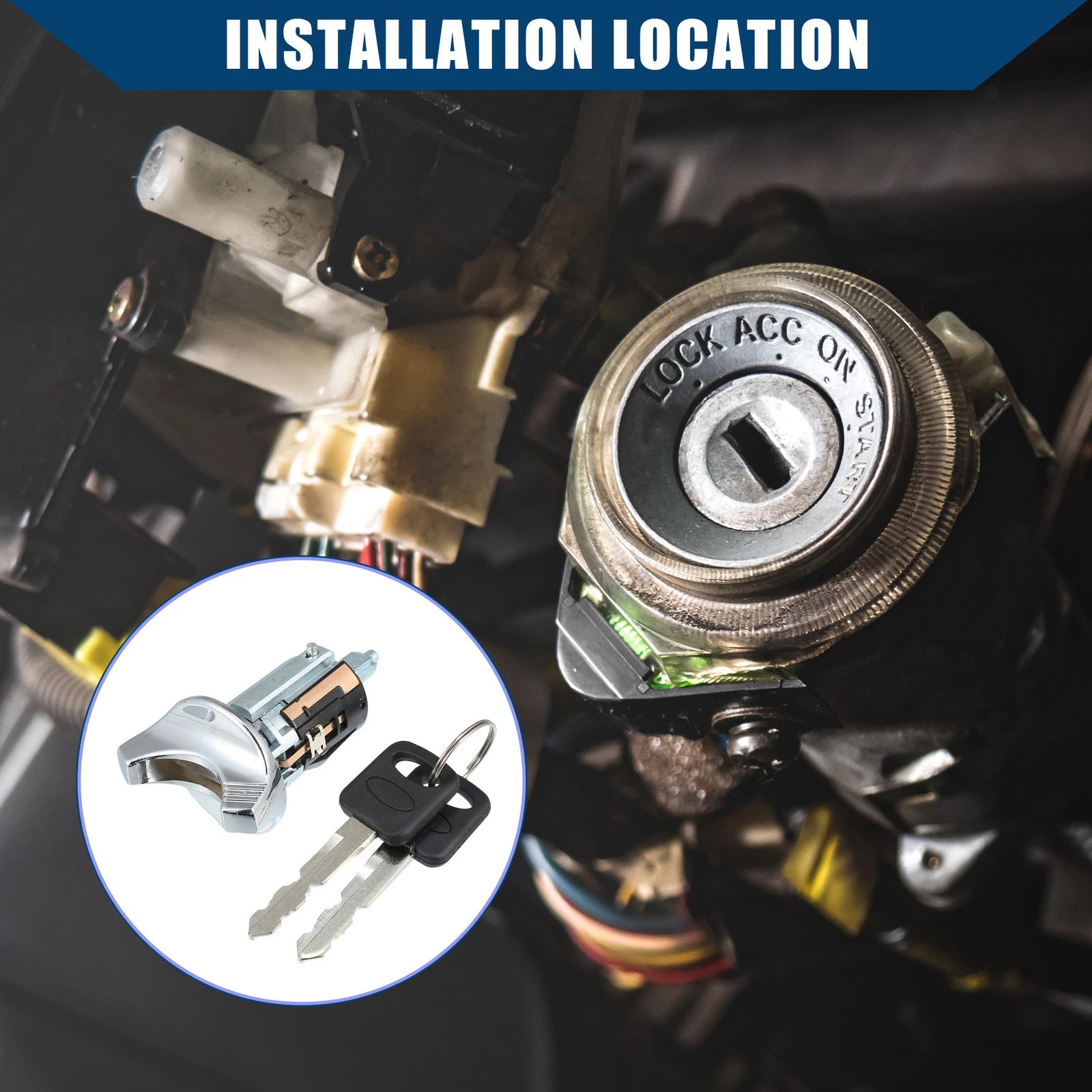 Ignition Switch Starter with Keys for Ford F-350 (1992–1996)