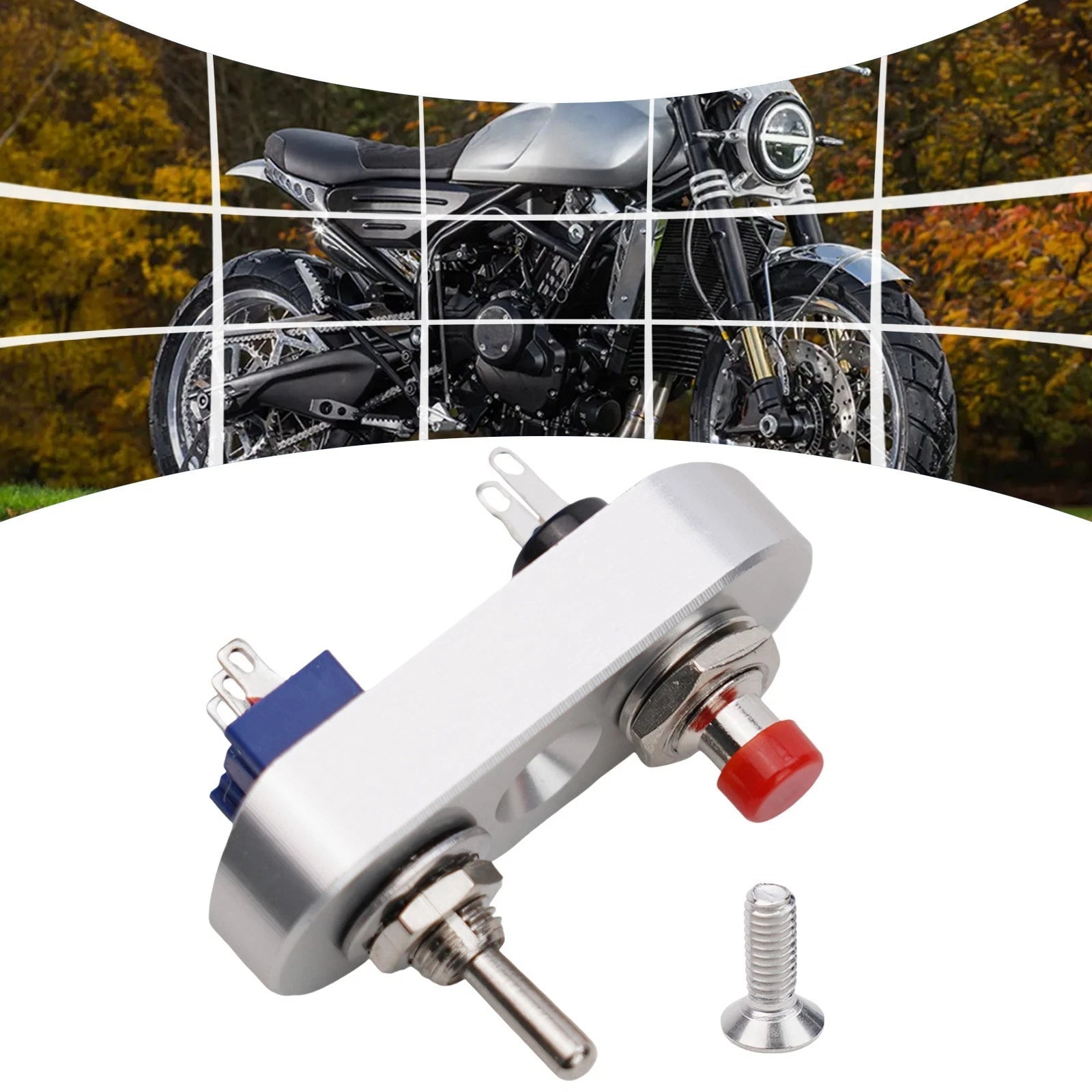 Handlebar Switch ON/OFF Button for Motorcycle (Compact, Aluminum Alloy)
