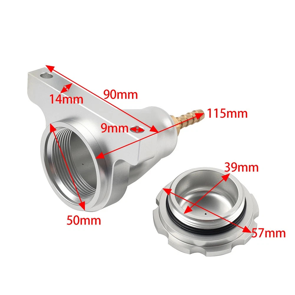 Upgraded Billet Hydraulic Clutch Reservoir for Universal Application (Silver)