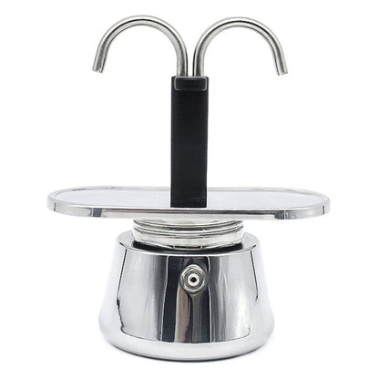 Double Tube Moka Pot for Stovetop Espresso (304 Stainless Steel)