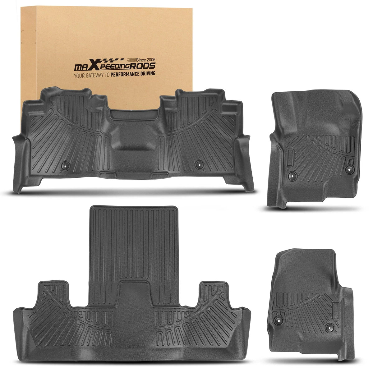 Set of 3 Rubber Floor Mats for Ford Expedition Max