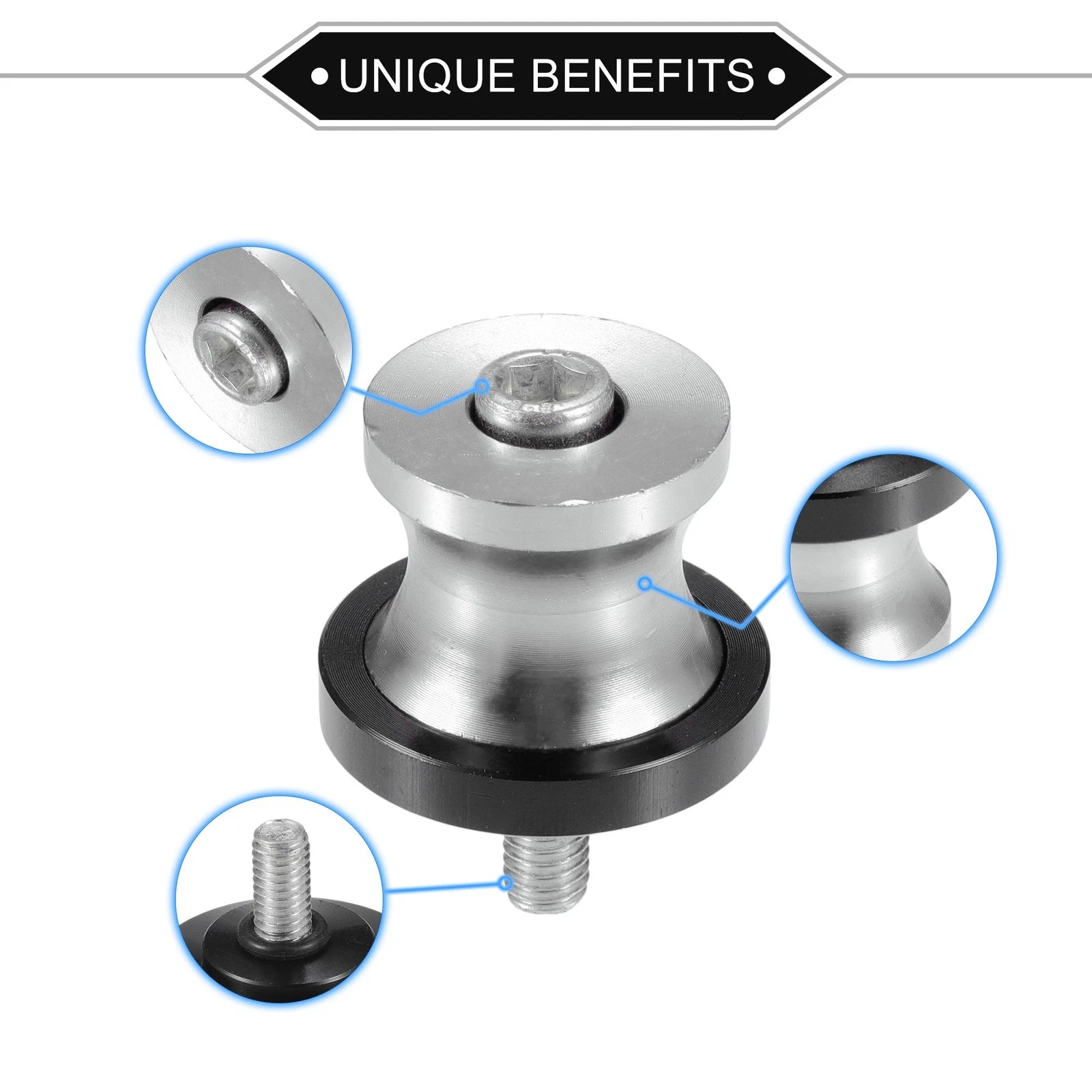Swingarm Spools Pair 6mm Replacement for Motorbike Swing Arm (Universal)