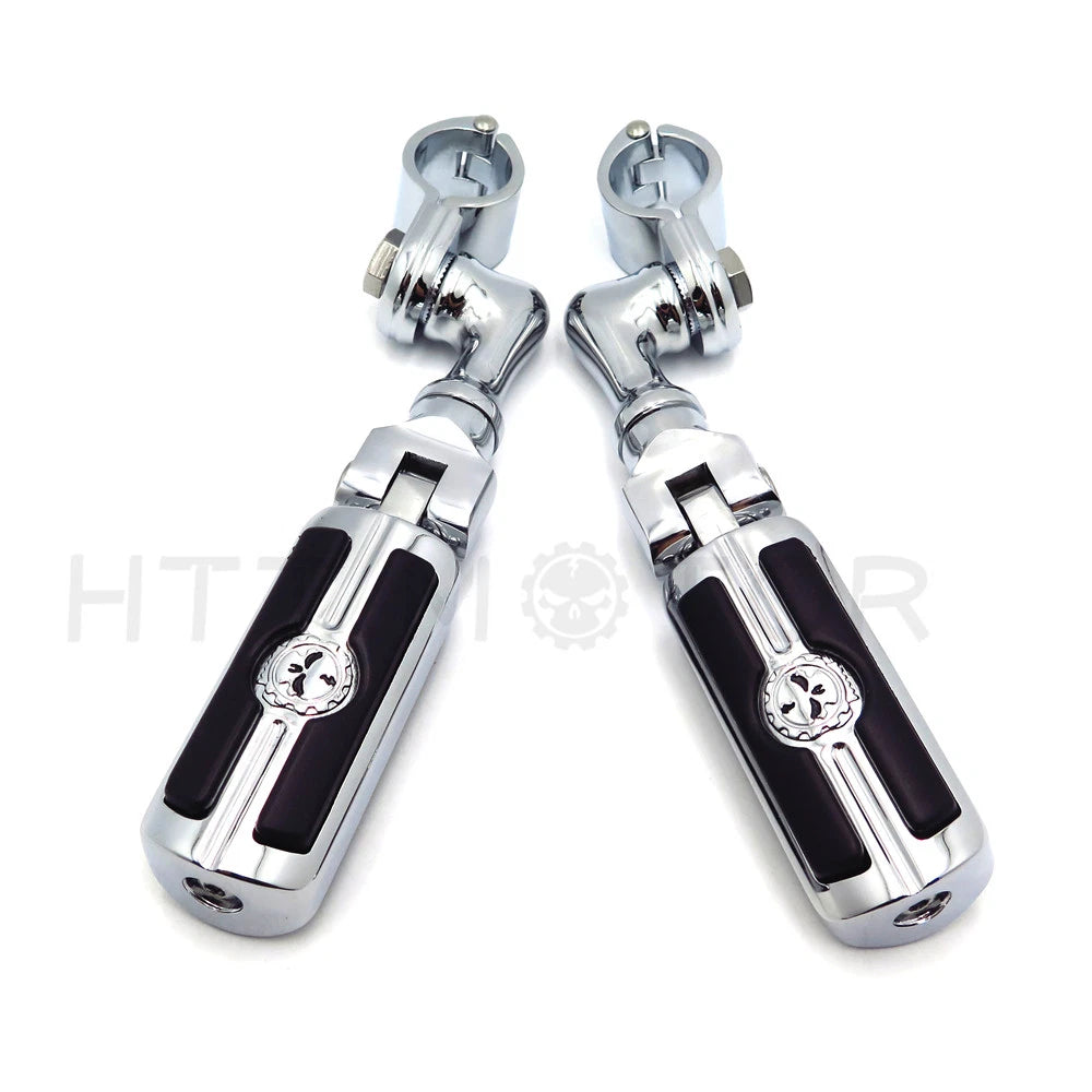 1 1/2" O-ring Crash Bar Engine Guard Highway Chrome Pegs Footpeg