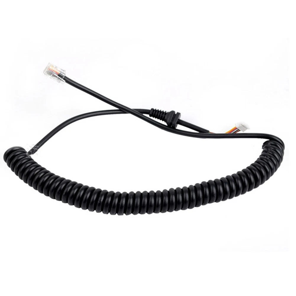 3.28ft 6 Pin Microphone Spring Cable for Yaesu MH-48A6J MH-42B6J