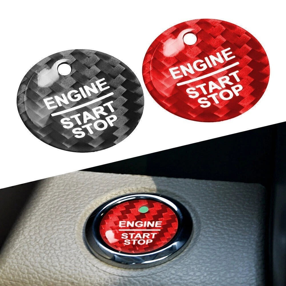 Carbon Fiber Keyless Engine Push Start Button Trim for Ford F-150 Raptor (2017–2020)