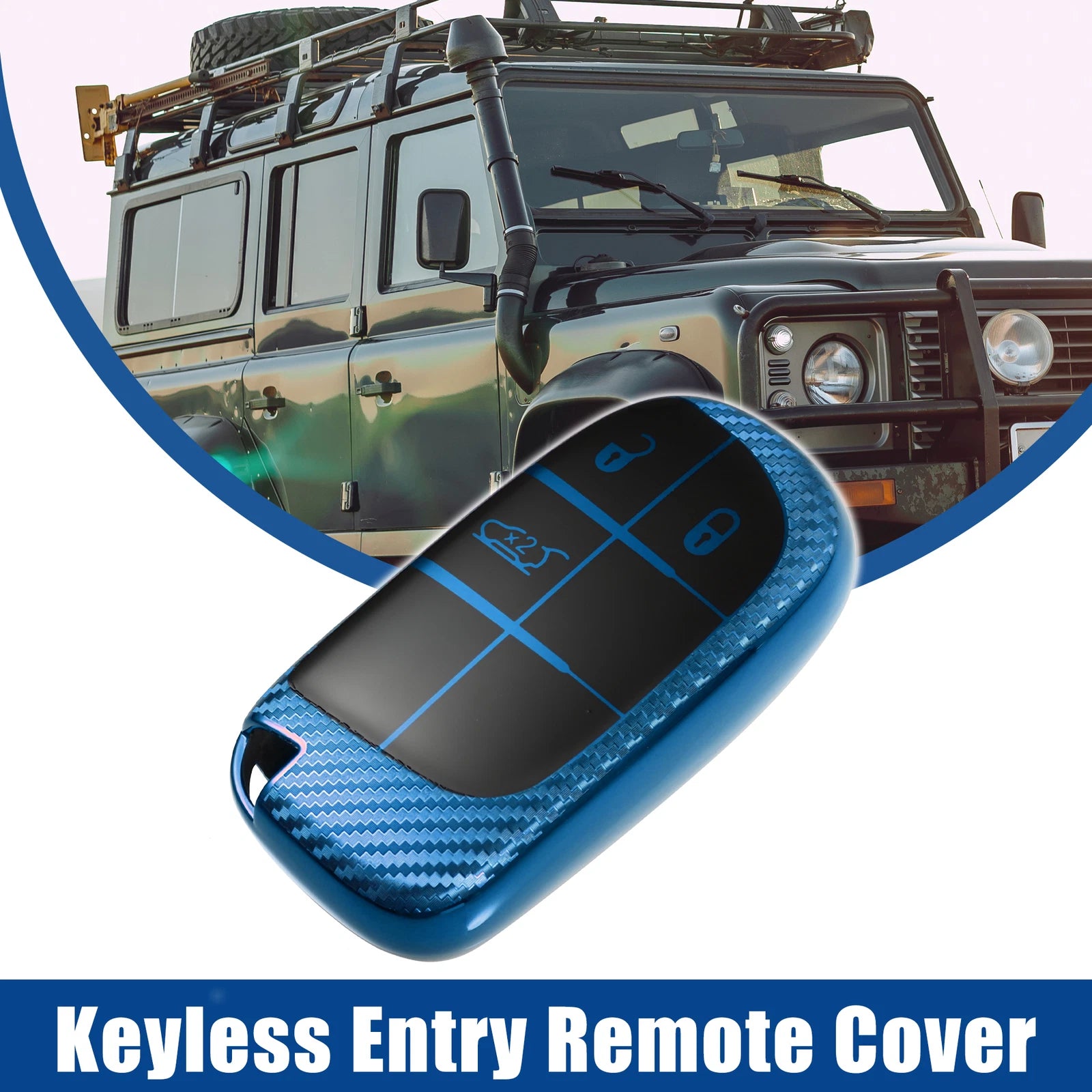 TPU 3 Button Keyless Entry Remote Cover for Jeep Cherokee (2018) Blue