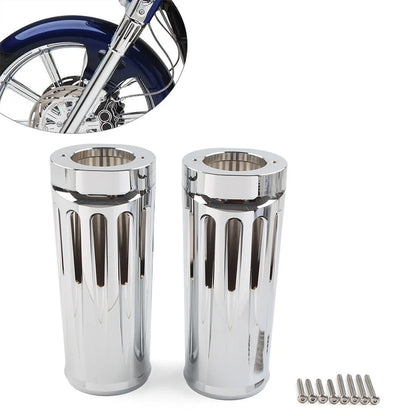 2" CNC Fork Boots Cover for Harley Touring (1984–2013) Pair Chrome