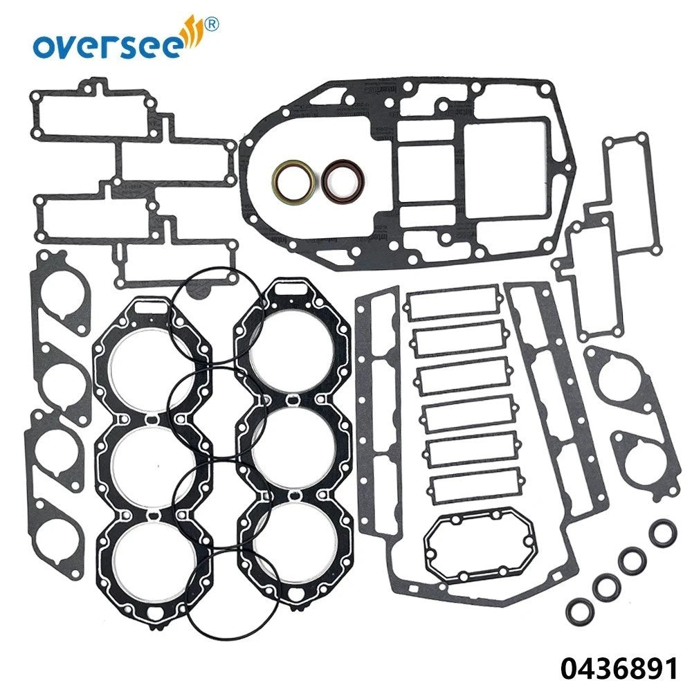 Set of 2 Power Head Gasket for Evinrude Johnson OMC V6 185HP-225HP (1978–1995) 0436891, 0777469
