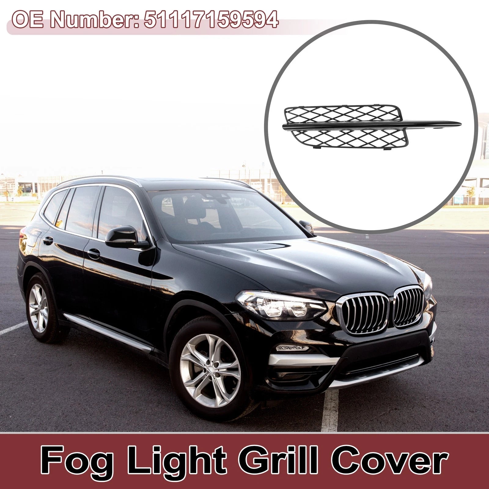 Front Right Fog Light Grill Replacement for BMW X5 (2007–2010)