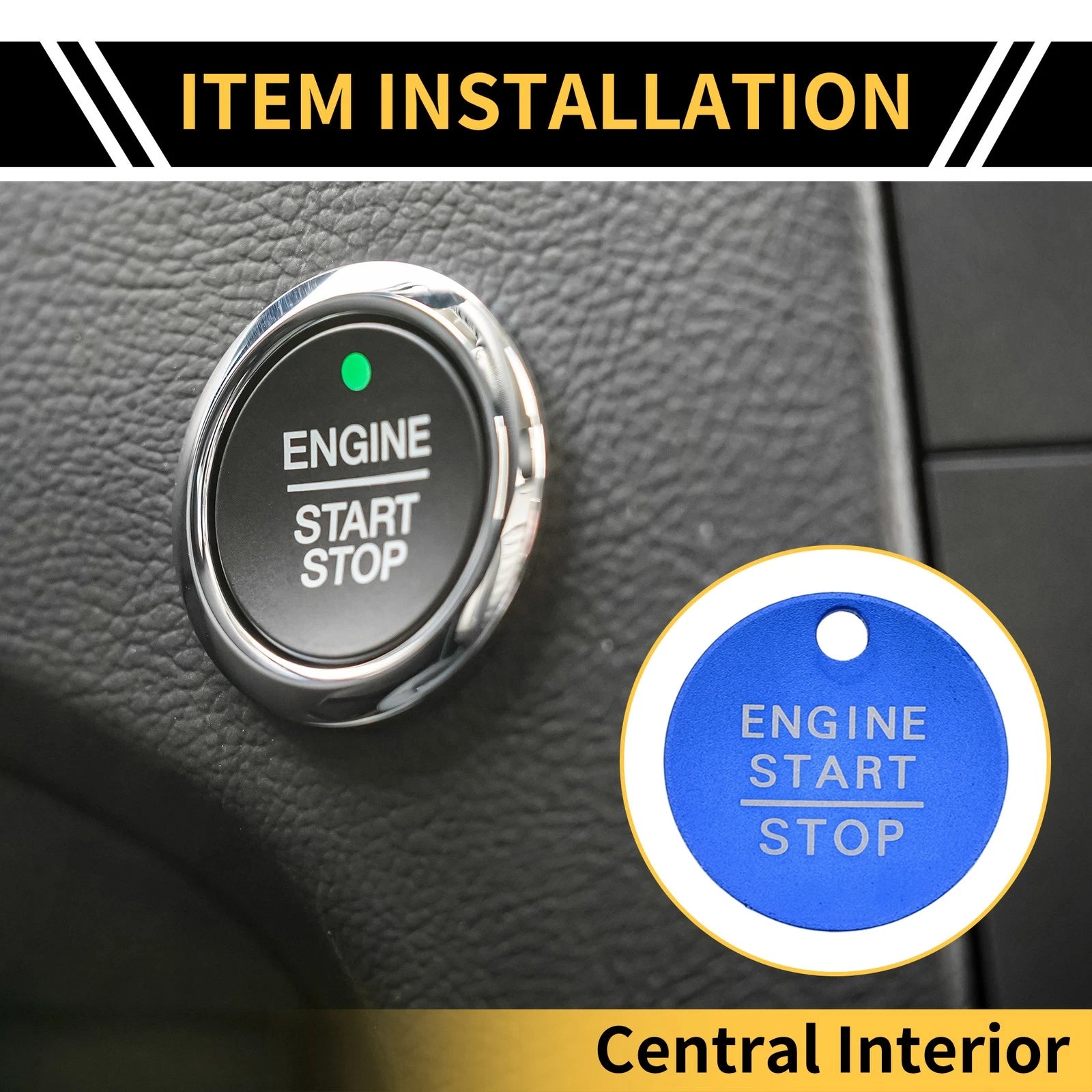 Engine Start Stop Button Control Switch Knob Cover for Ford F-150 (2016–2021)