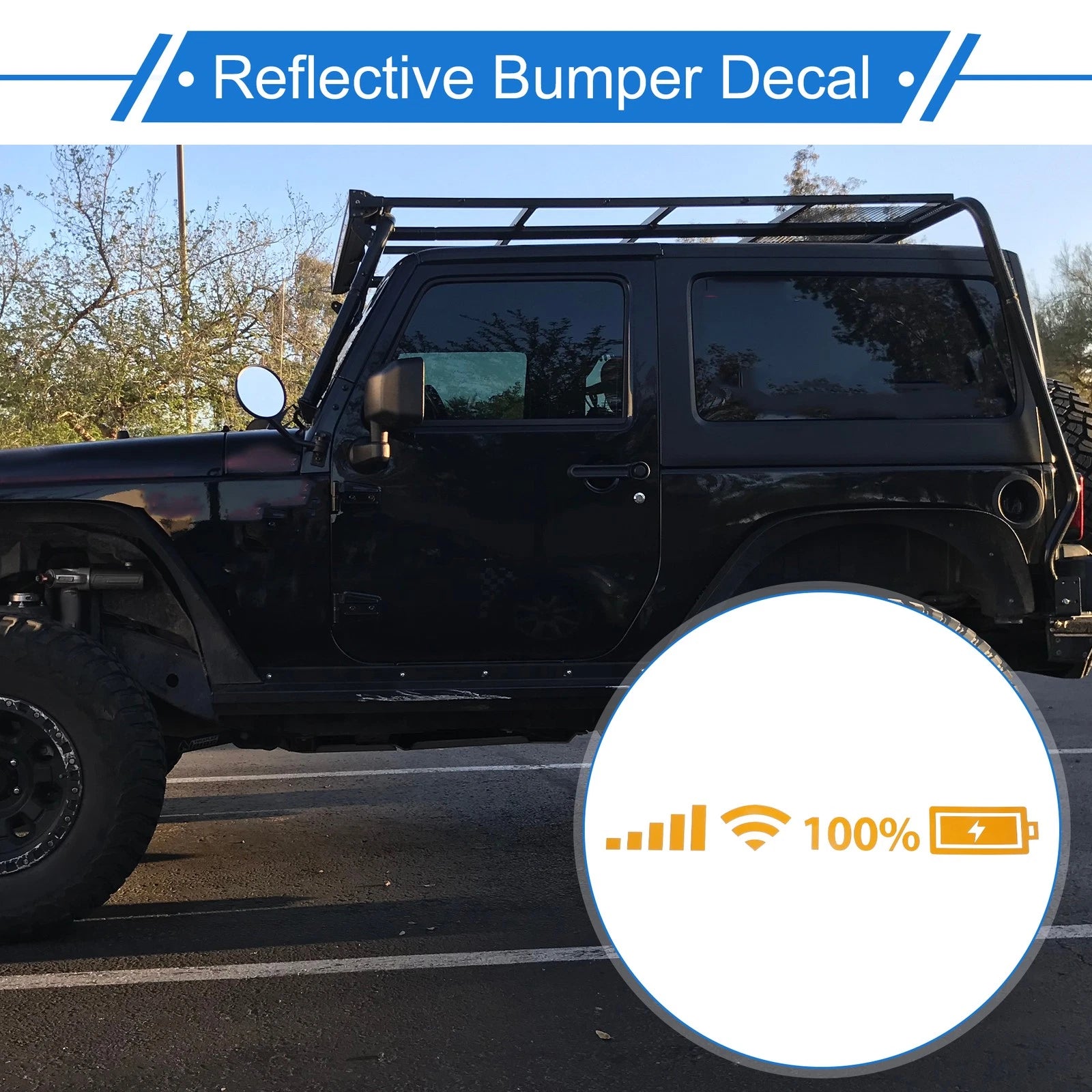 Reflective Bumper Decal for WiFi Signal Dashboard (Reflective Yellow Square)