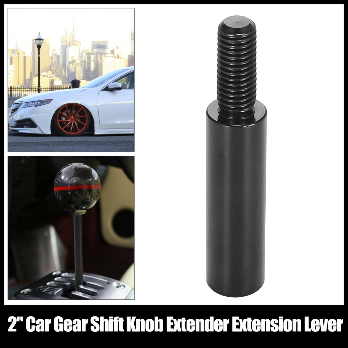 Gear Shift Knob Extension Lever for Honda Civic M10x1.5 Alloy Black (2006–2019)