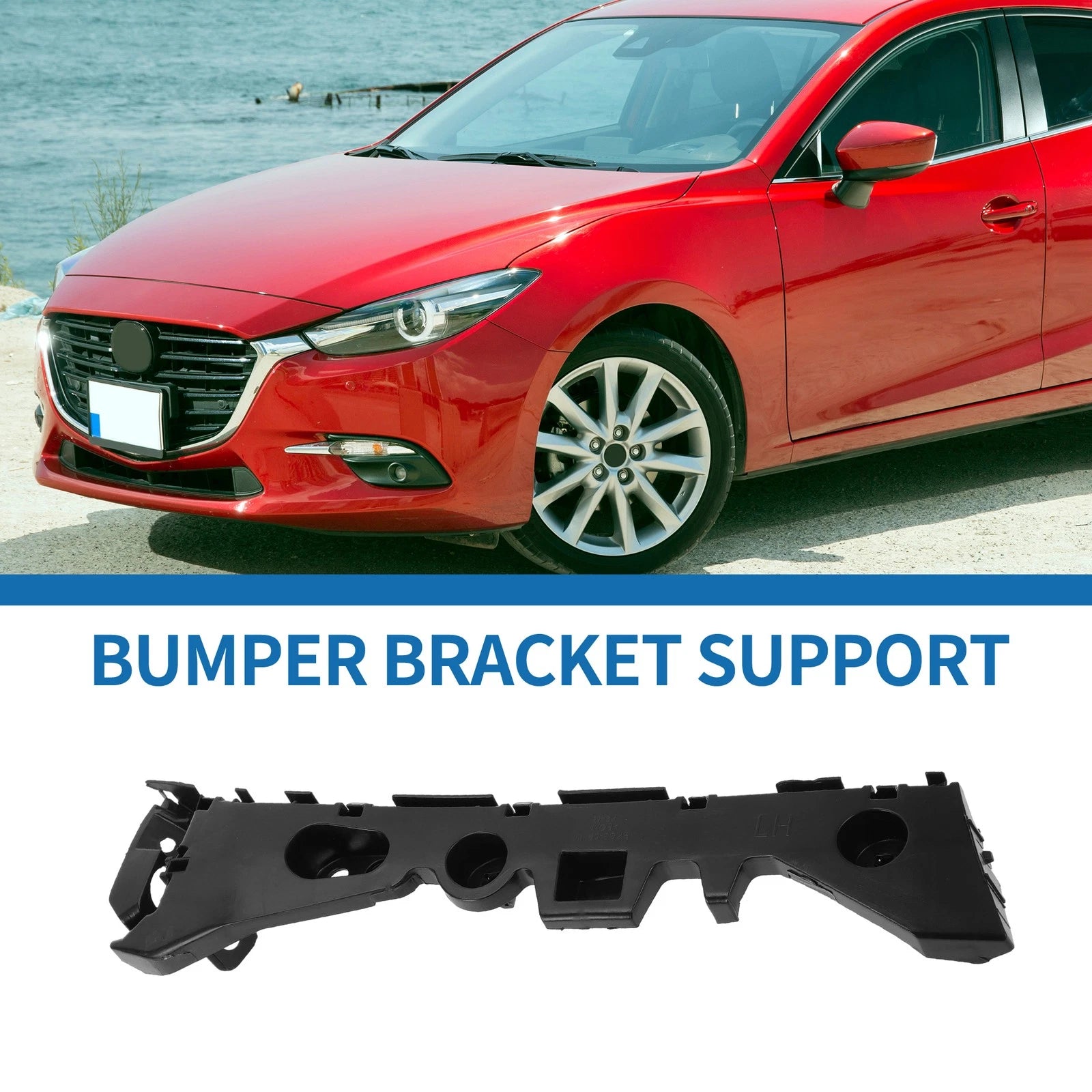 Left Side Rear Bumper Retainer Bracket Replacement for Mazda 3 (2014–2021)