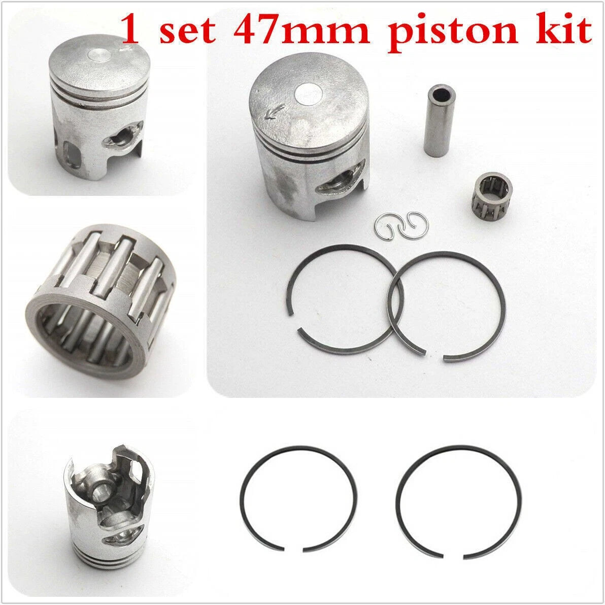 47mm Piston Ring 12mm Pin Set Kit Assy for JOG 2-stroke 70cc 80cc Moped &Scooter