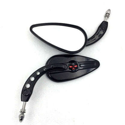 Black Skull Side Mirrors for Harley Classic Deluxe Breakout Night Road (2014–2023)