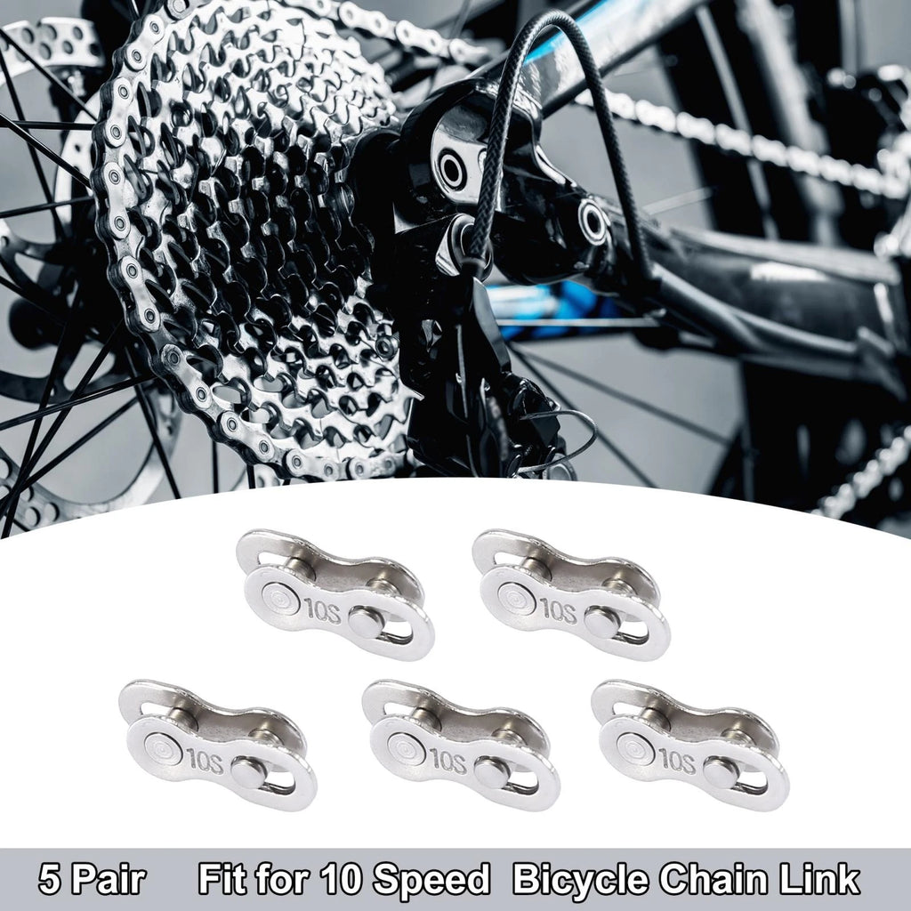 10 Speed Master Chain Link Connectors 5 Pair for Bike Bicycle Silver Tone