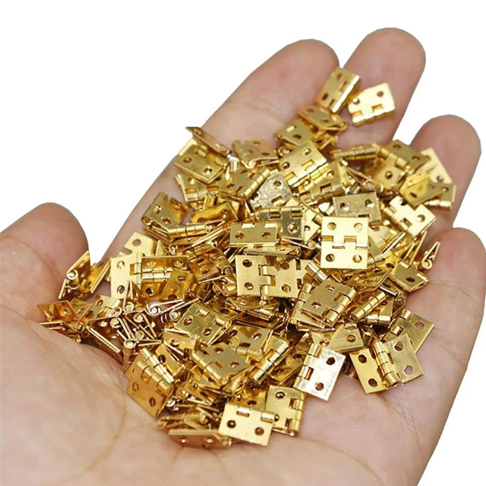 100pcs Mini Brass Hinges for Craft Door Box (8x10mm)