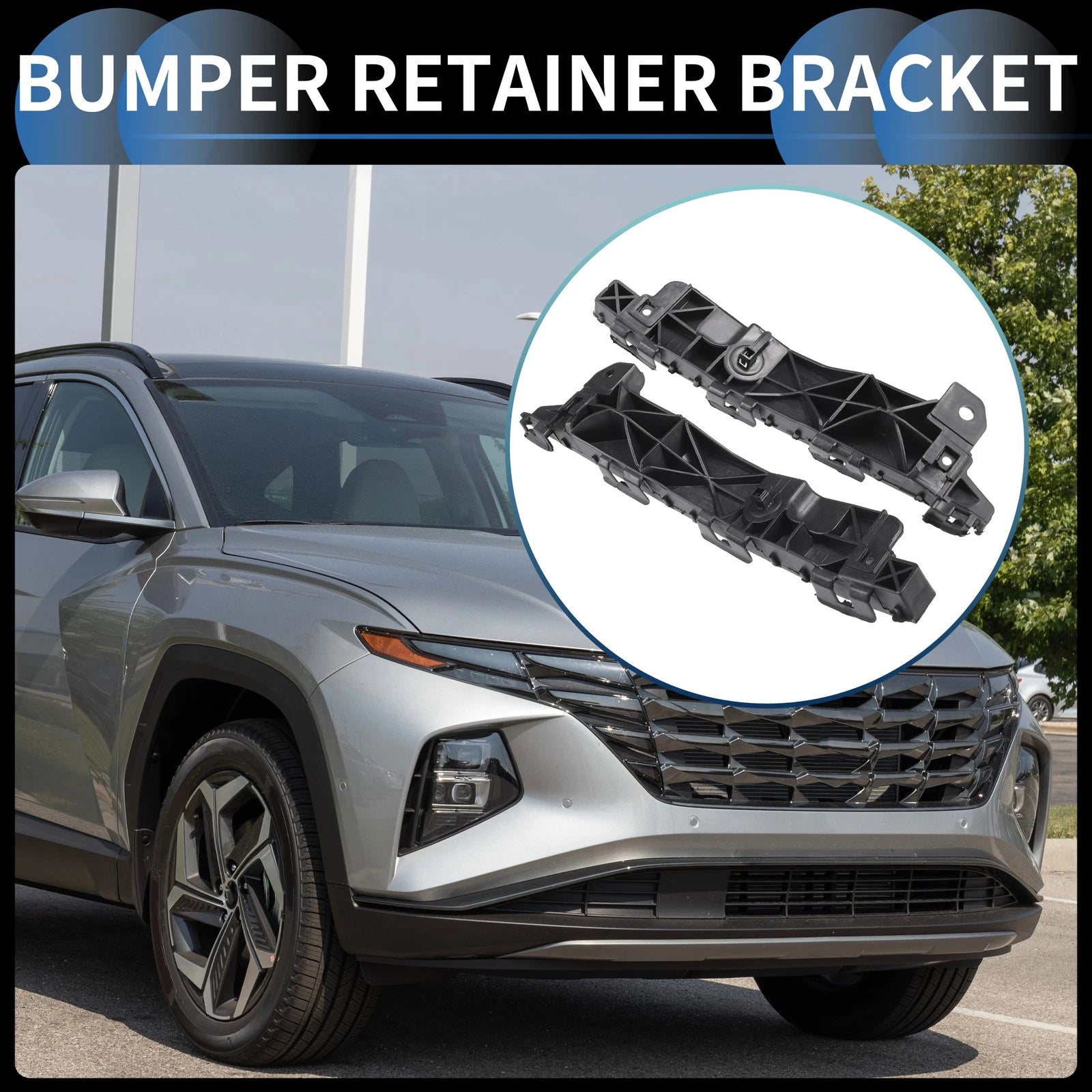 Front Bumper Retainer Bracket Pair Replacement for Hyundai Tucson (2011–2015)