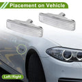 2X White Side Marker Light Cover for BMW E39 (1997–2003)