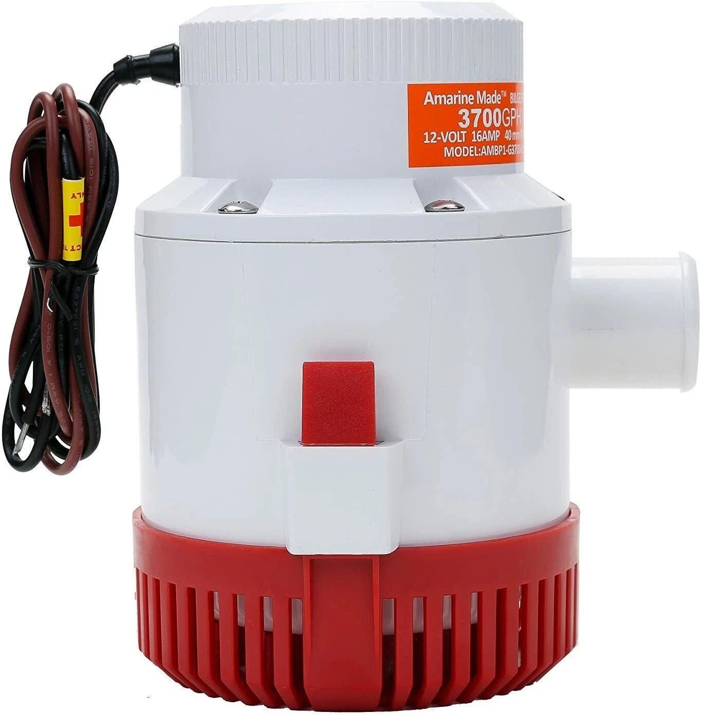 12V 3700GPH Electric Bilge Pump for Marine Boats (Non-Automatic)