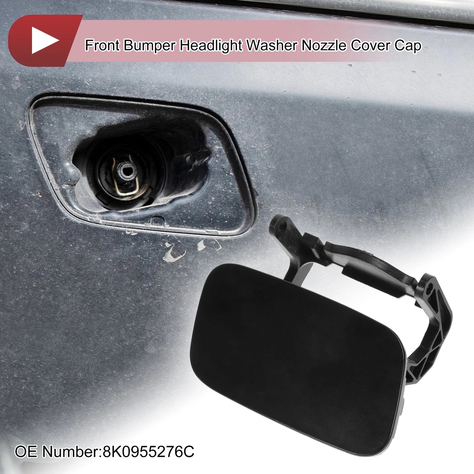 Front Right Washer Nozzle Cover Cap for Audi A4 Quattro (2013–2015) Unpainted