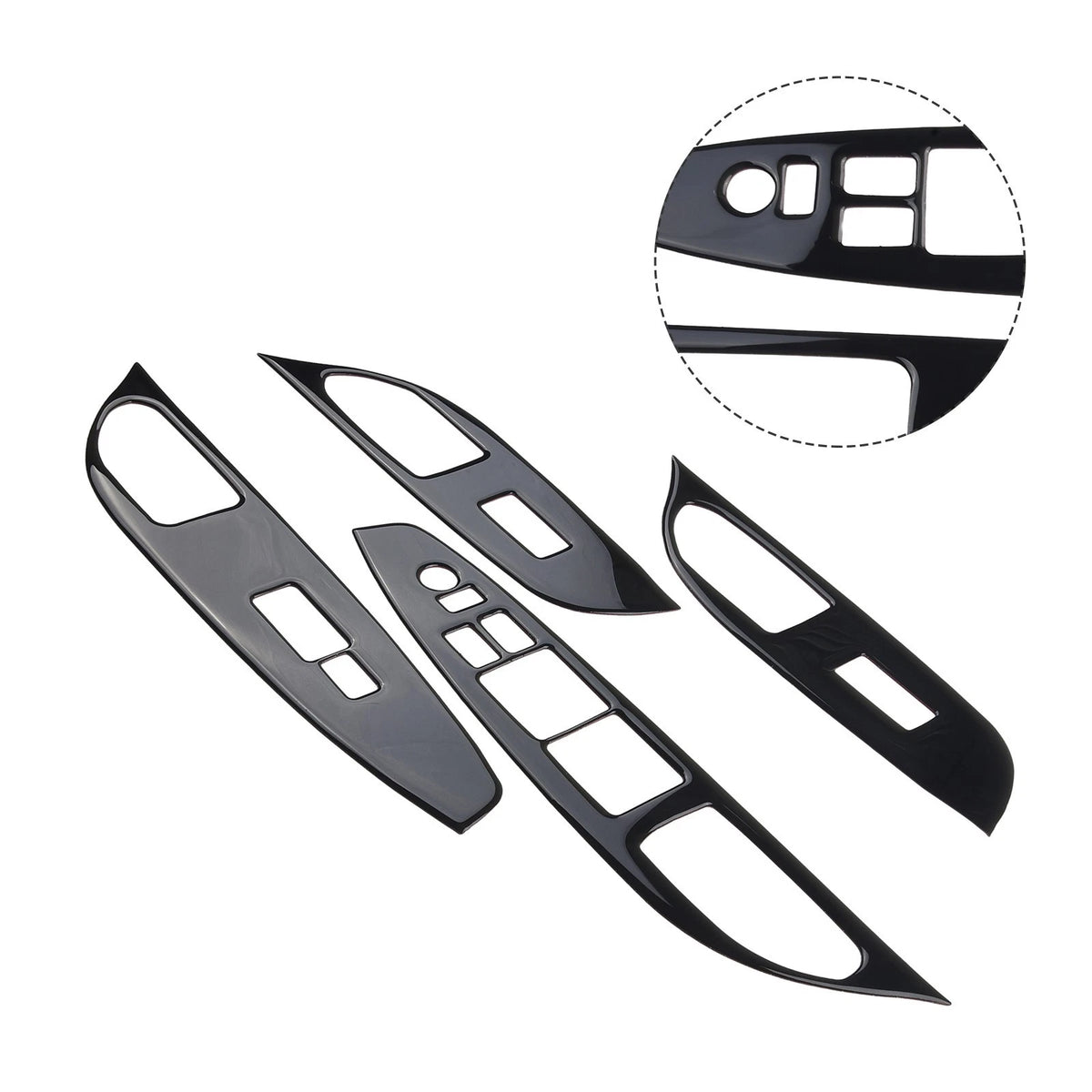 4 Pcs Protective Door Glass Lift Switch Panel Trim For Infiniti G25/G35/G37