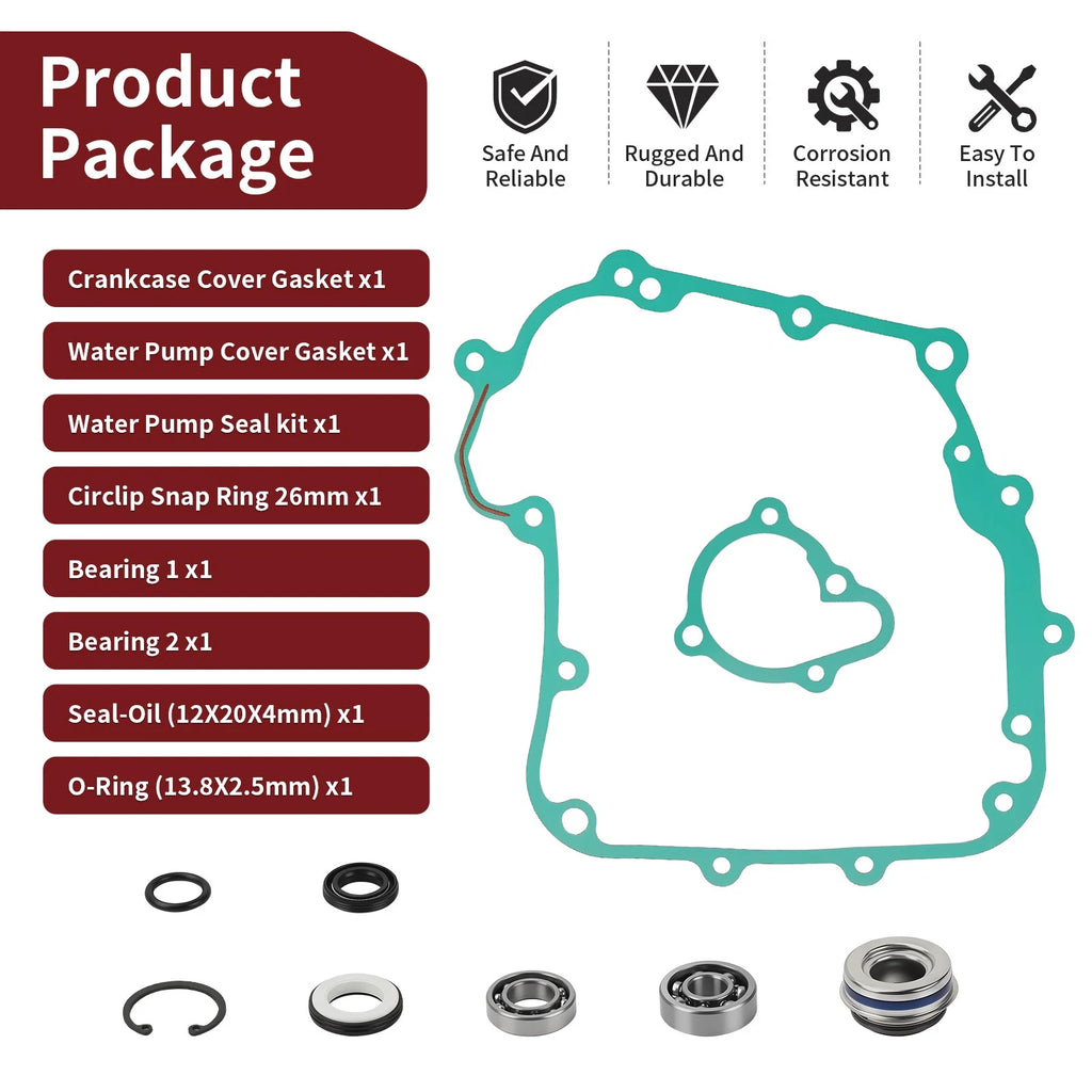 Water Pump Repair Kit for Kawasaki Brute Force 300 (2012–2024) 11061-Y028 11061-Y029