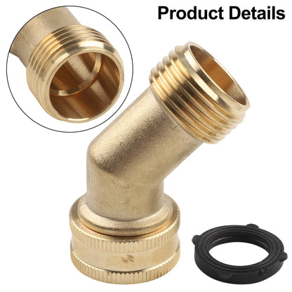 45 Degree Brass Elbow Connector for Outdoor Hose (34 Inch)