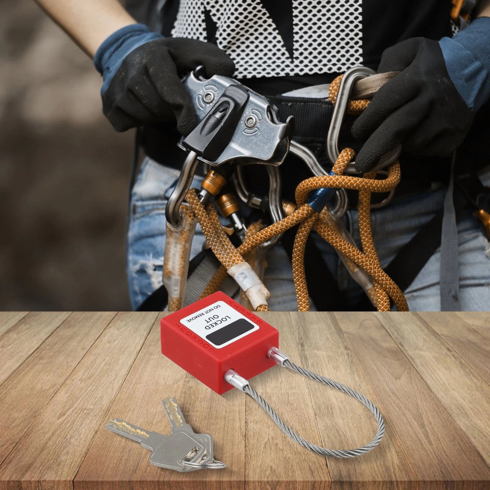Long Shackle Padlock with 2 Keys, Anti-Slip Texture