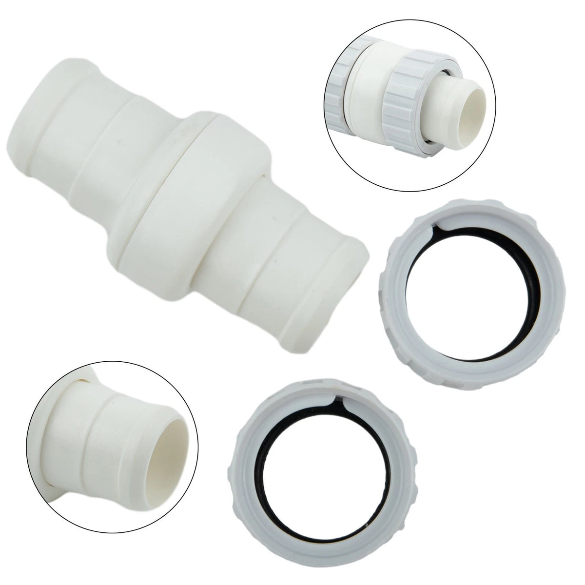 1pc Hose Swivel & 2pcs Hose Nut for Pool Cleaner