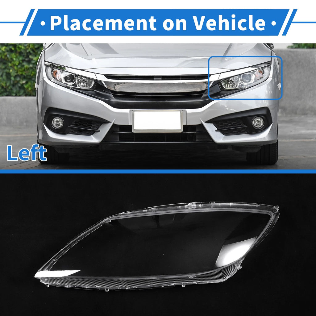 1 Pcs Headlight Lens Cover for Mazda RX-8 (2004–2011) PC Clear