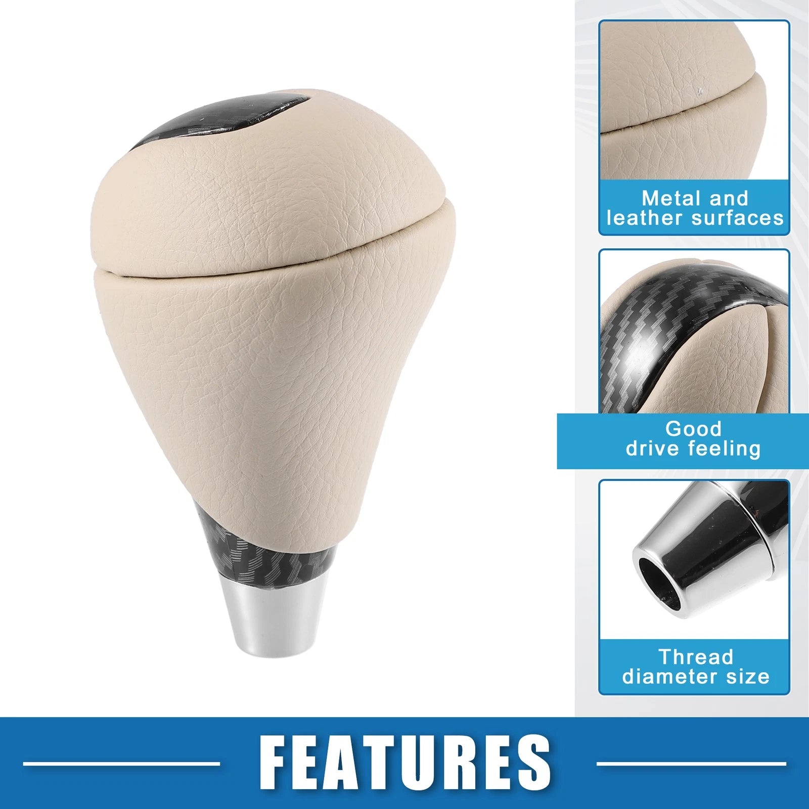 Gear Shift Knob Replacement for Lexus Toyota Beige Black (—)