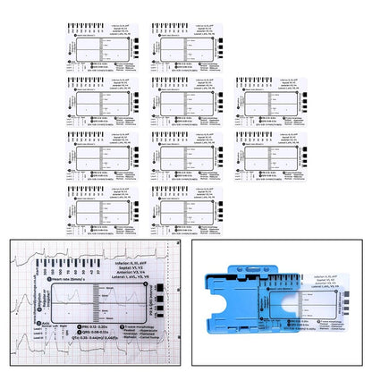 Set of 10 ECG Rulers for EKG Reading