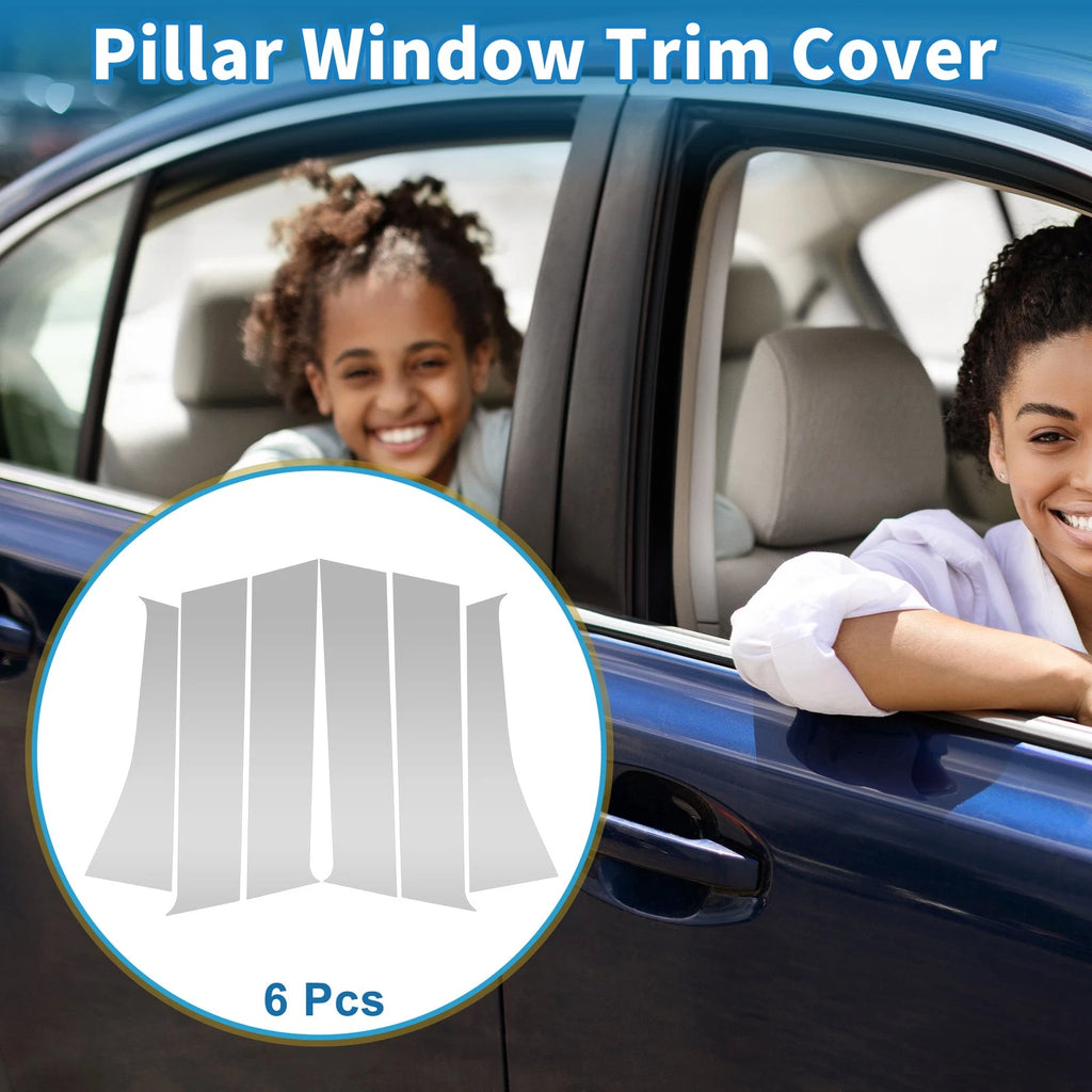 6 Pcs Door Pillar Window Trim Replacement for Mitsubishi Outlander (2011–2014)