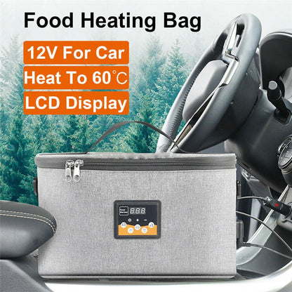 Portable 8L 12V Car Food Heating Bag Warmer Container LCD Digital Temp Display