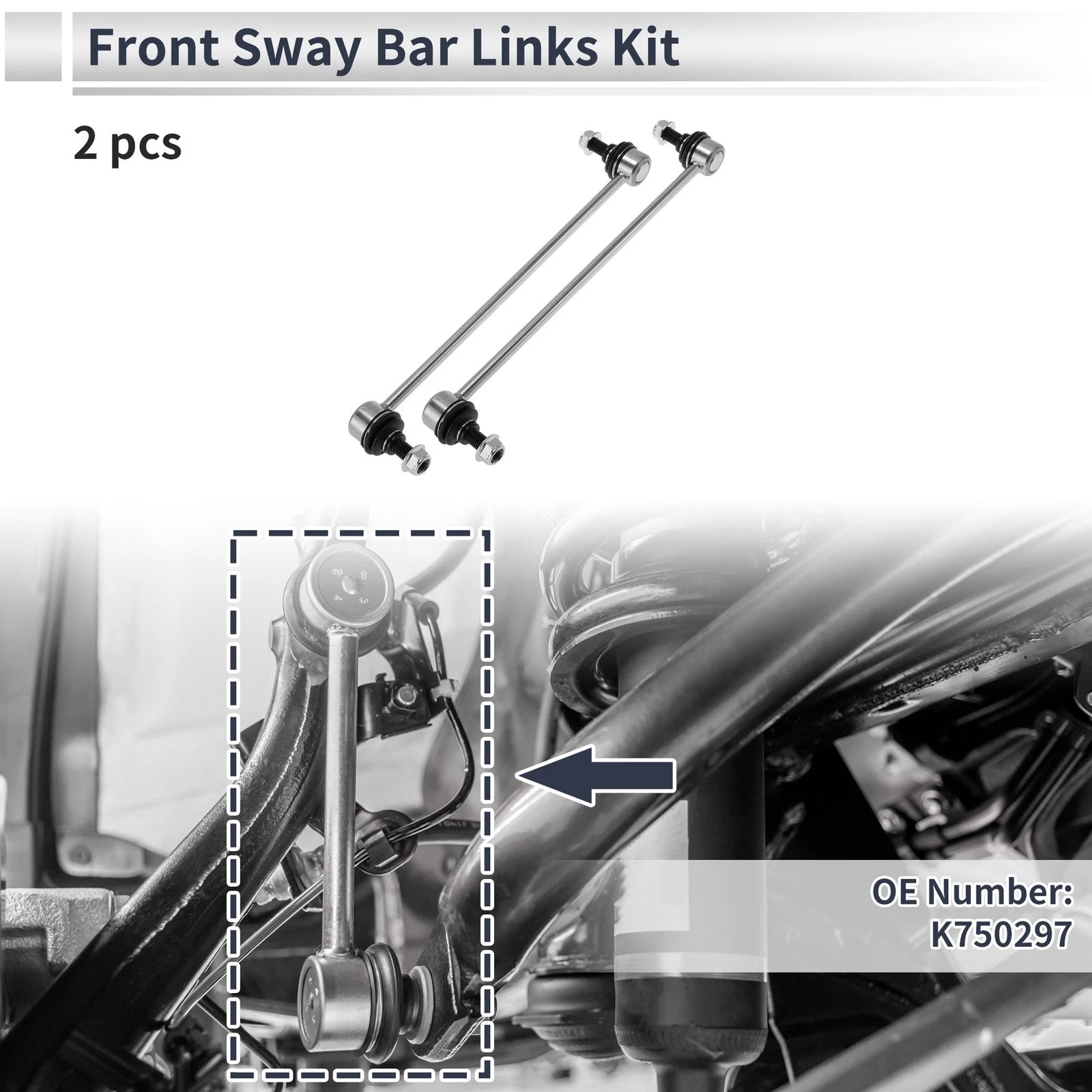 Front Stabilizer Bar Links Replacement Without Bushing for Acura RDX (2007–2012)