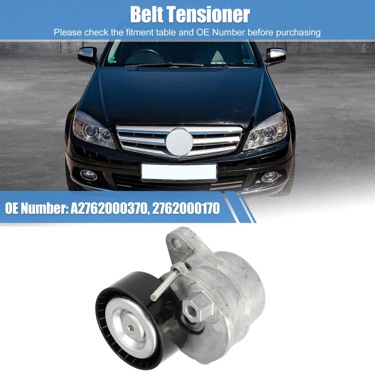 Belt Tensioner Assembly with Pulley for Mercedes-Benz C 300 (2015–2021)