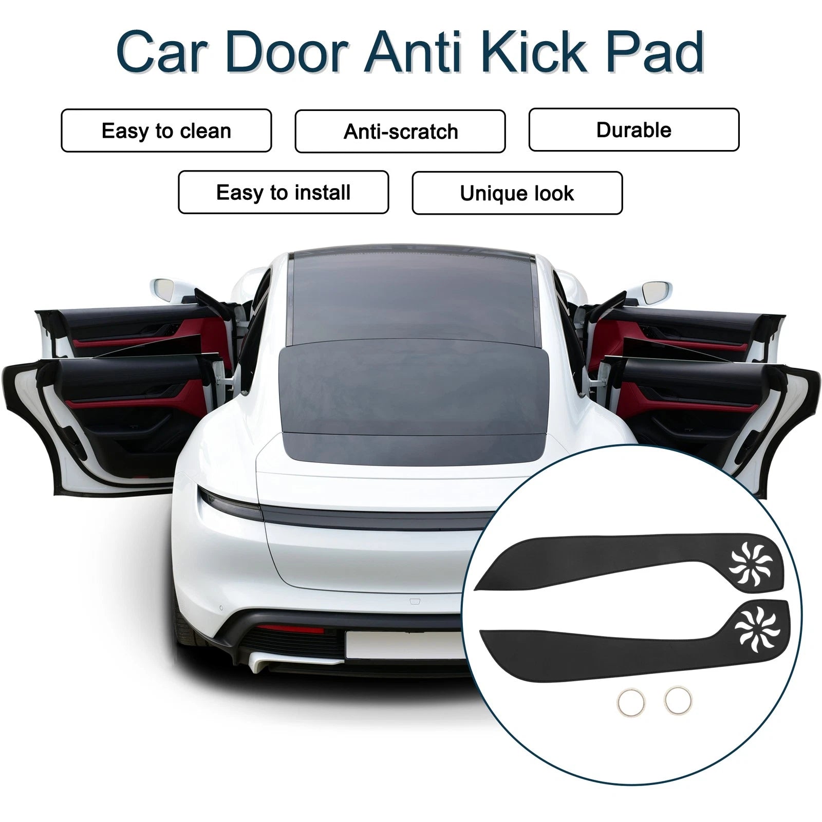 Car Door Anti Kick Pad Sticker Protector for Ford Mustang (2015–2017)