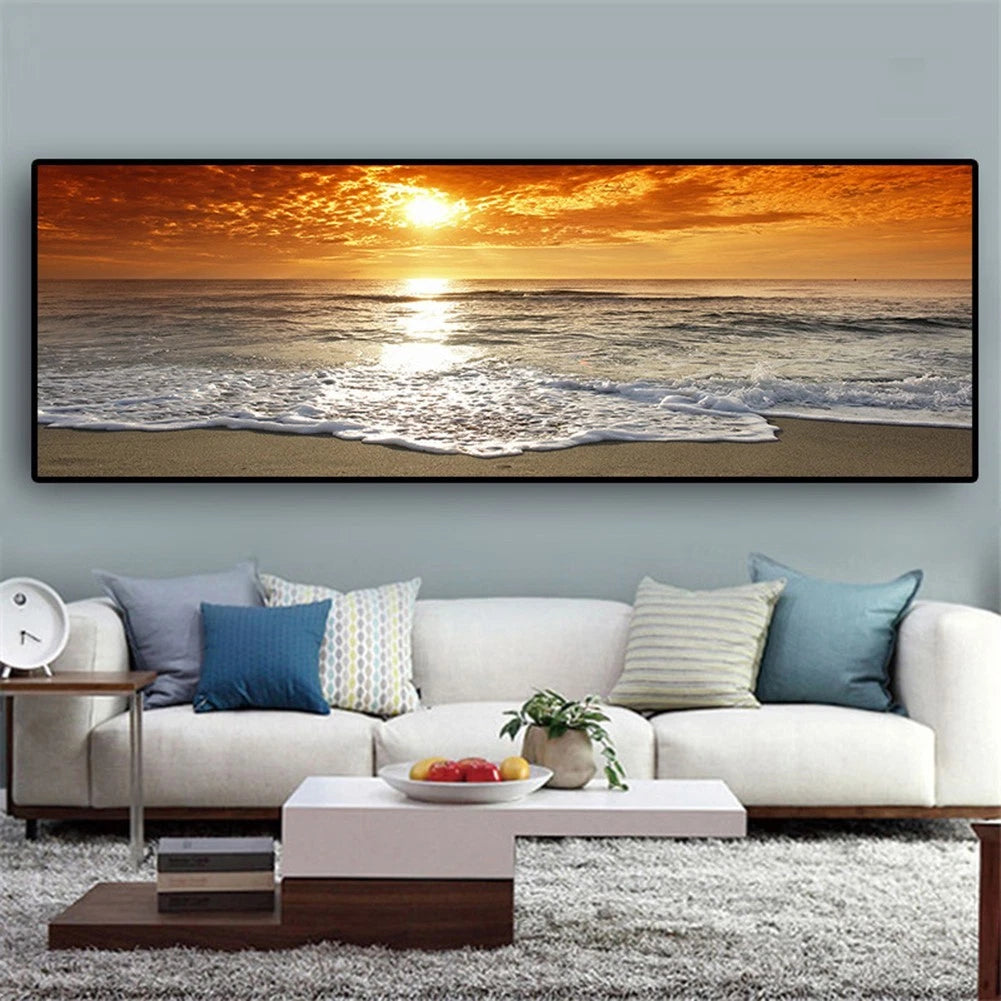 Unframed Canvas Wall Art for Living Room (40x120cm)