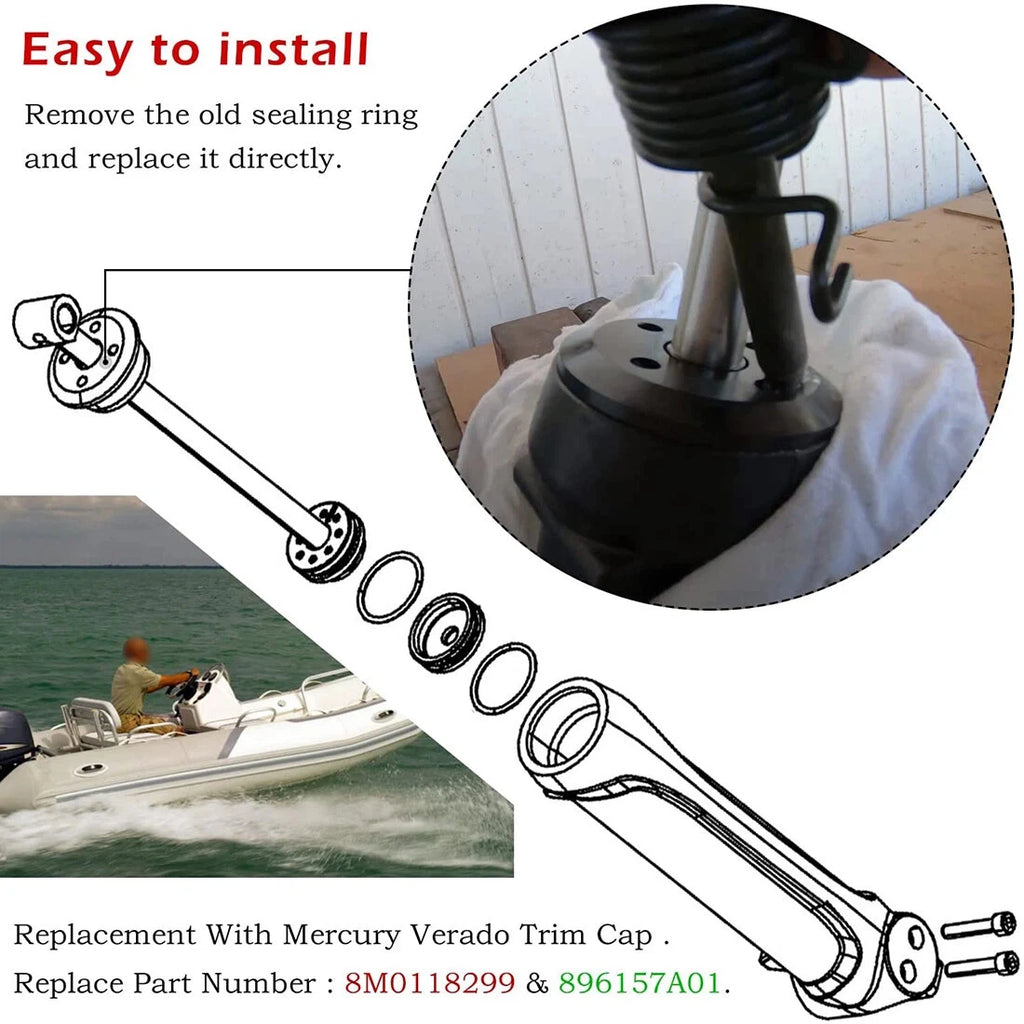 Set of 2 Trim Rod Cap Seal Kit for Mercury Outboard Verado (200-450HP) 8M0118299 896157A01
