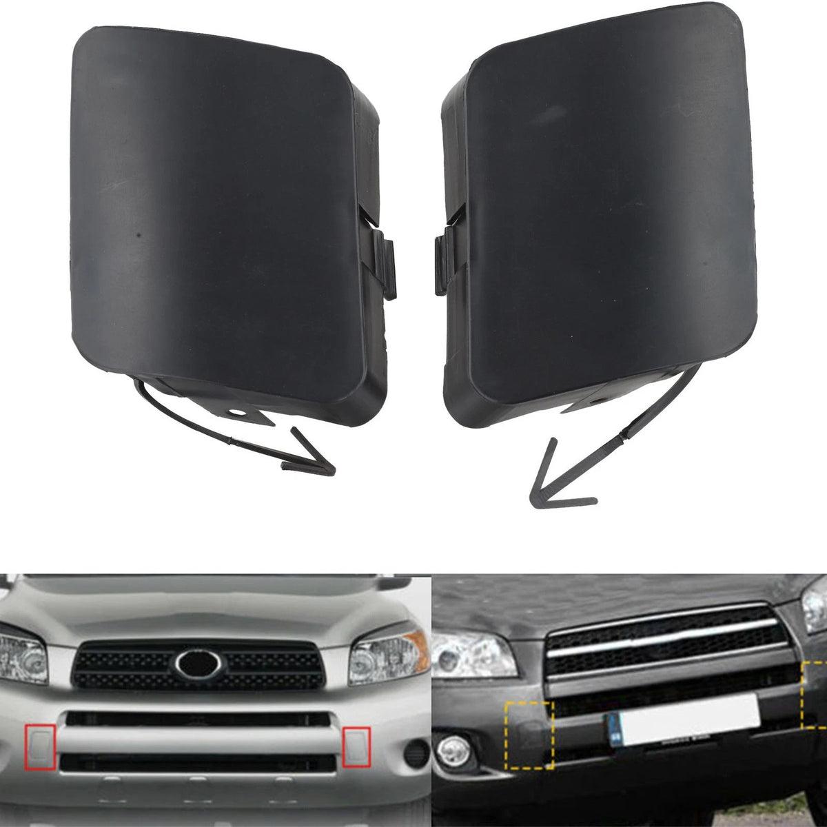 2X Front Bumper Tow Hook Cover Cap for Toyota RAV4 (2006–2009)