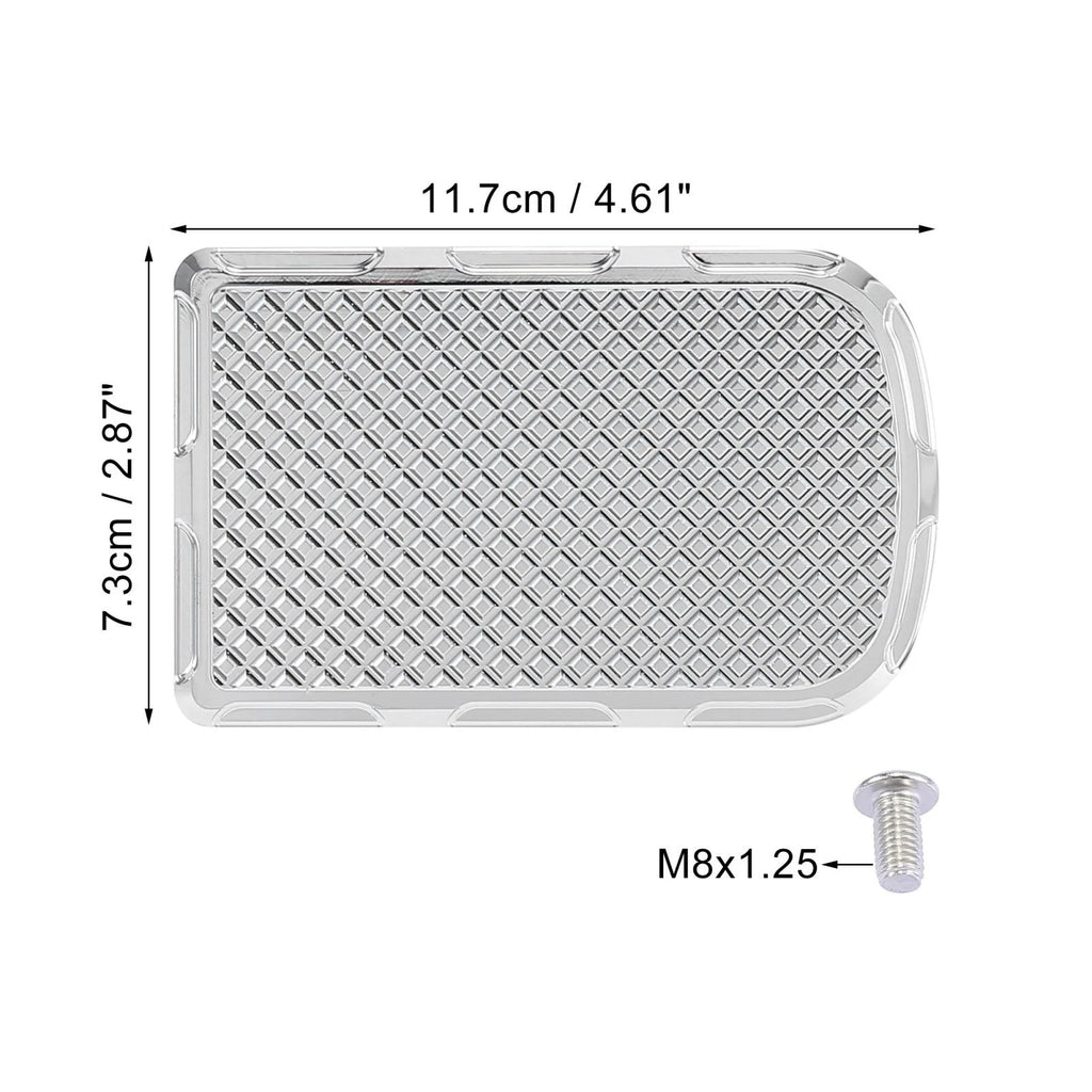 Rear Brake Pedal Step Plate Replacement for Harley Pit Bike (Silver Tone)